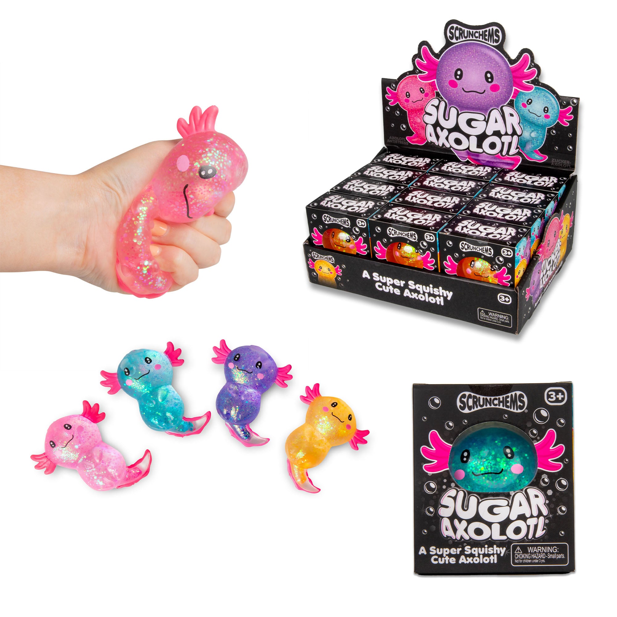 Scrunchems Sugar Axolotl squishy toy