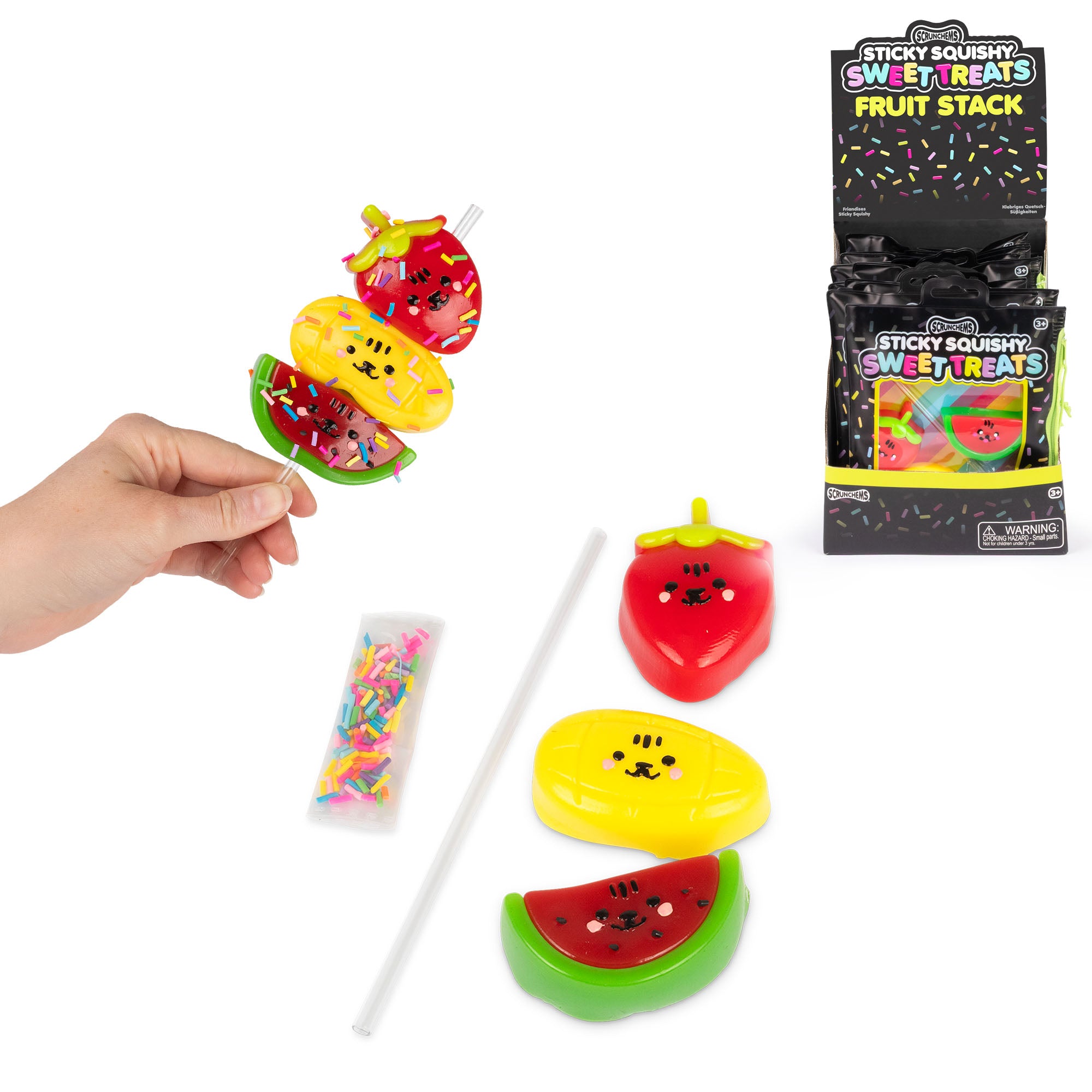 Scrunchems Sweet Treats Sticky Squishy Fruit Stack toy