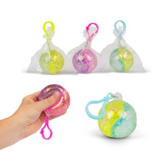 Scrunchems Two-Tone Glitter Ball Keychain toy
