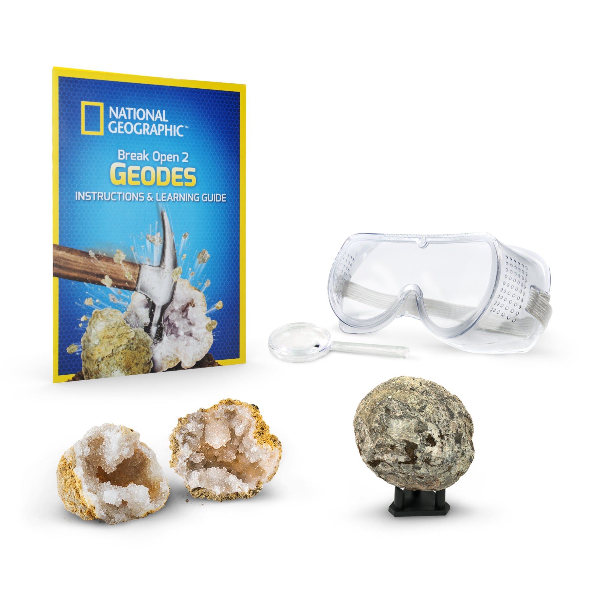 National Geographic Break Your Own Geode kit contents