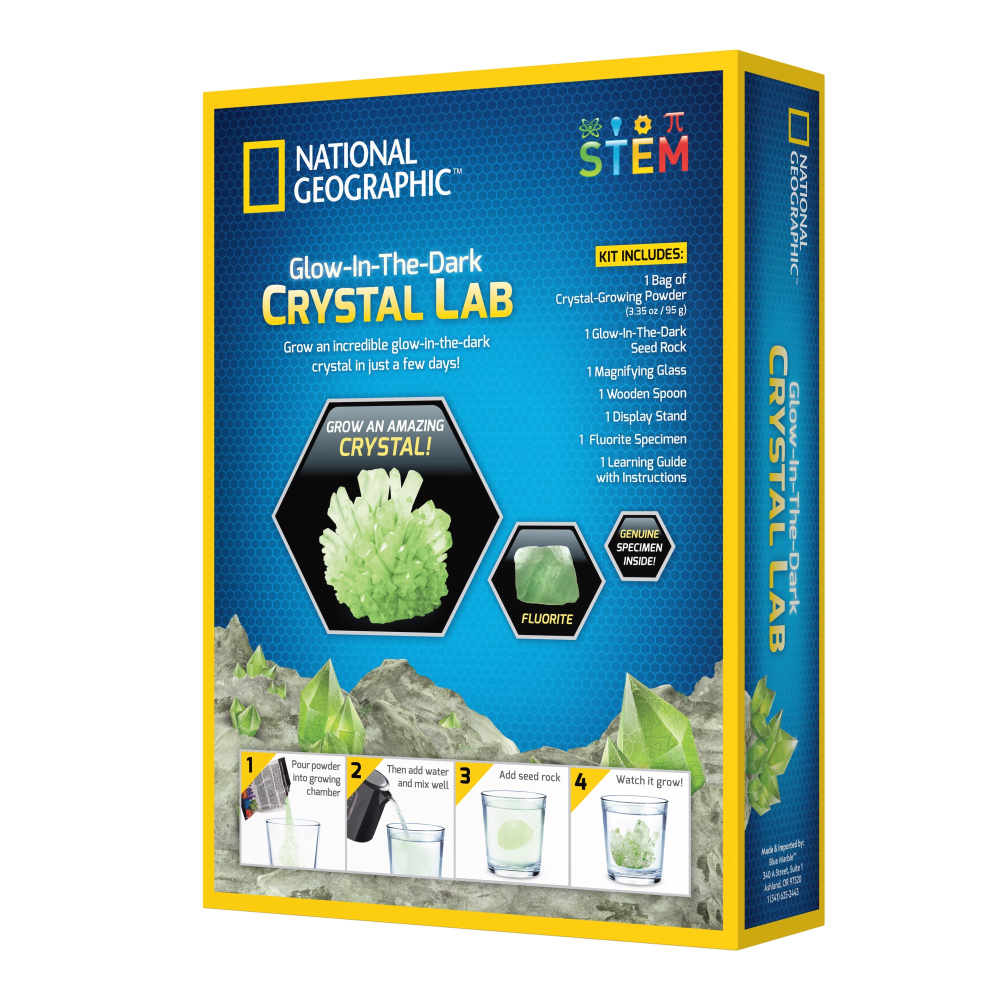National Geographic Glow-in-the-Dark Crystal Growing Lab back
