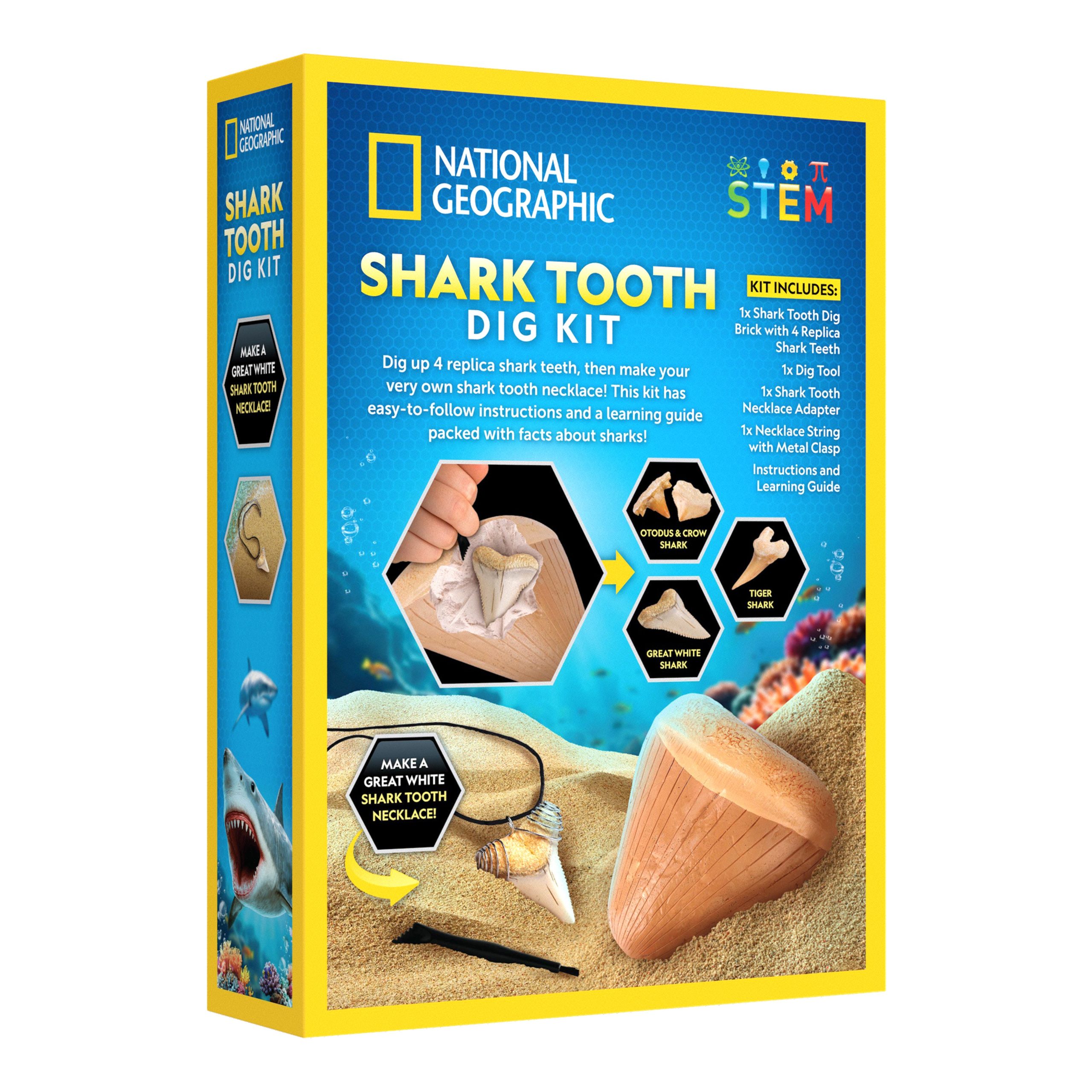 National Geographic Great White Shark Tooth Dig Kit back