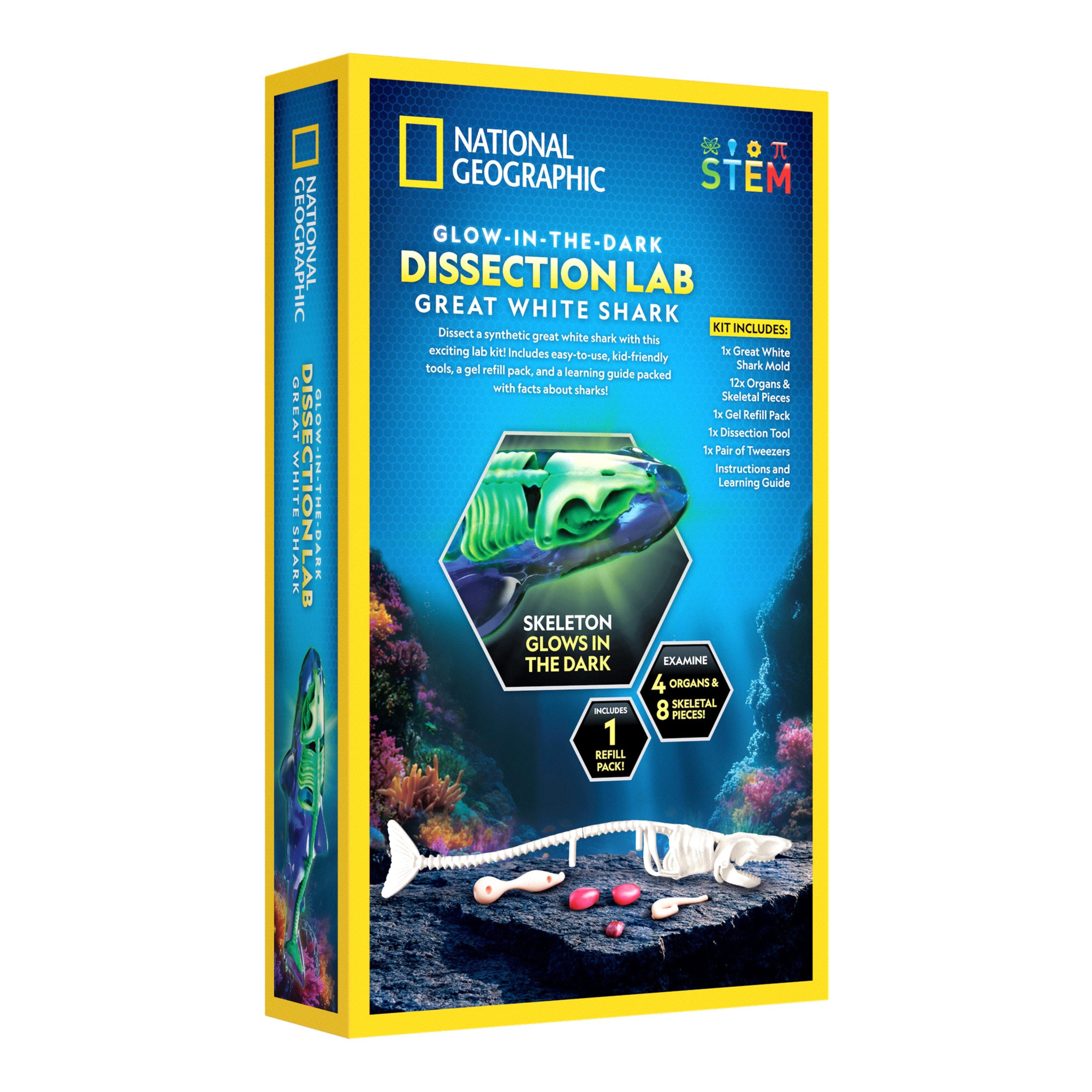 National Geographic Glow in the Dark Great White Shark Dissection Lab back