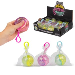 Scrunchems Two-Tone Glitter Ball Keychain