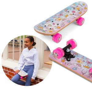 OzBozz Princesses Skateboard with Flashing Wheels